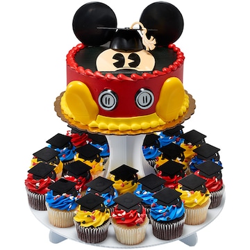 Mickey Grad Cake Cupcake Combo Cake