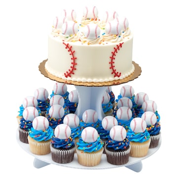 Baseball Game Day Sports Cake Cupcake Combo