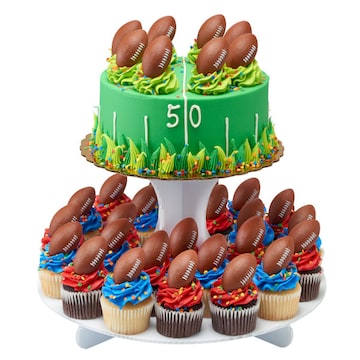 Football Game Day Sports Cake Cupcake Combo