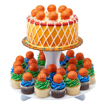 Basketball Game Day Sports Cake Cupcake Combo