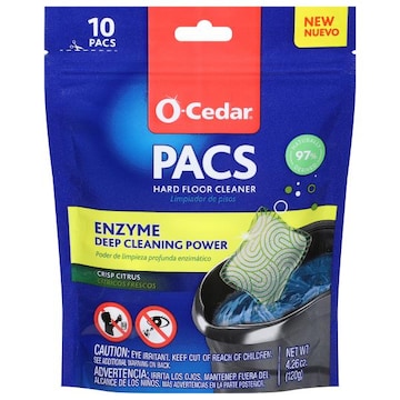 O-Cedar Hard Floor Cleaner, Crisp Citrus, Pacs