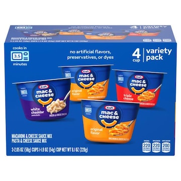 Kraft Mac & Cheese, White Cheddar/Original Flavor/Triple Cheese, Variety Pack