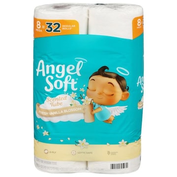 Angel Soft Mega 2-Ply Fresh Vanilla Blossom Scented Tube Bathroom Tissue