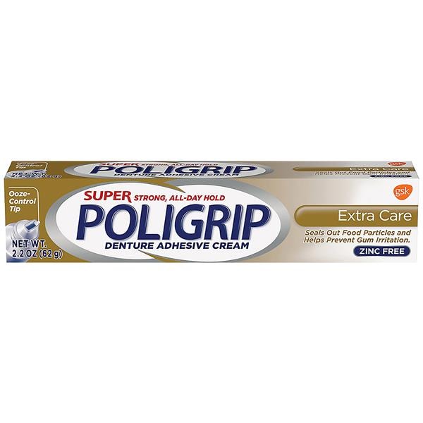SUPER POLIGRIP Super Extra Care Zinc Free Denture Adhesive Cream