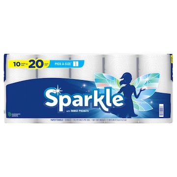 Sparkle Paper Towels, Pick-A-Size, Double Rolls, 2-Ply