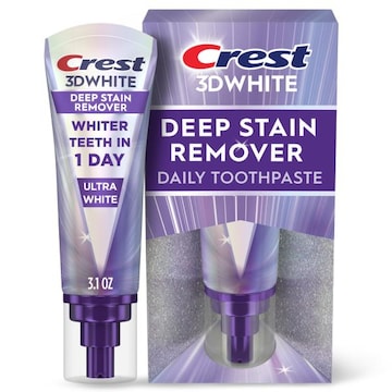 Crest 3D White Brilliance Deep Stain Remover Ultra White Toothpaste - 3.1oz - Daily Use - Next-Level Whitening - 1-Day Turnaround