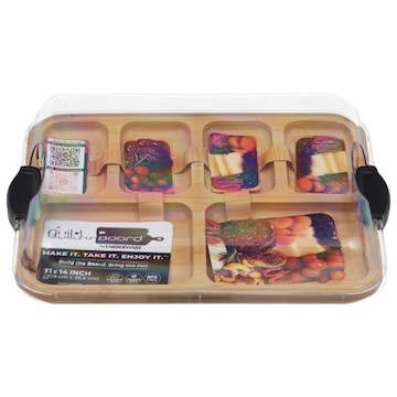 Farberware Cutting Board, with Locking Lid, Bamboo