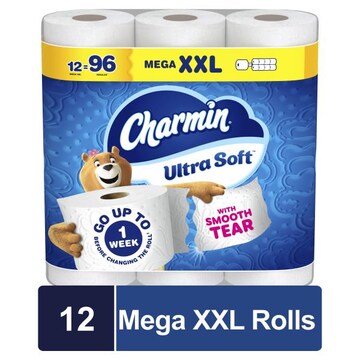 Charmin Ultra Soft Toilet Paper, 12 Mega XXL Rolls
