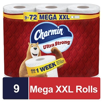 Charmin Ultra Strong Toilet Paper 9 Mega XXL Rolls