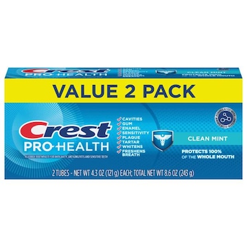 Crest Pro-Health Fluoride Clean Mint Toothpaste Value 2 Pack