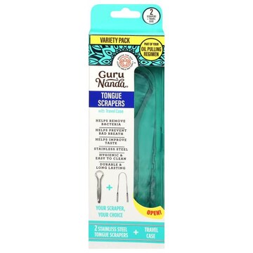 Guru Nanda Tongue Scrapper, with Travel Case, Variety Pack