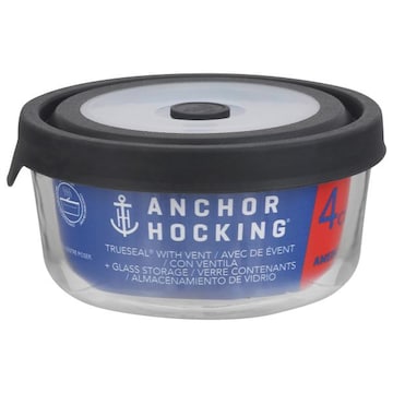 Anchor Hocking 4 Cup Trueseal with Vent + Glass Storage