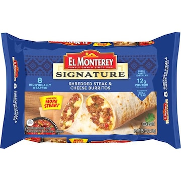 El Monterey Signature Burritos, Shredded Steak & Cheese