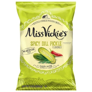 Miss Vickie's Potato Chips, Kettle Cooked, Spicy Dill Pickle Flavored