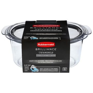Rubbermaid Brilliance 6.97 Cup Plastic Soup & Salad Bowl