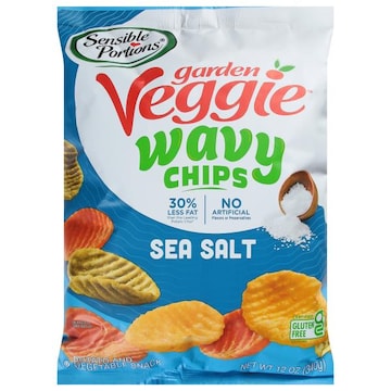 Sensible Portions Garden Veggie Potato and Vegetable Snack, Sea Salt, Wavy Chips