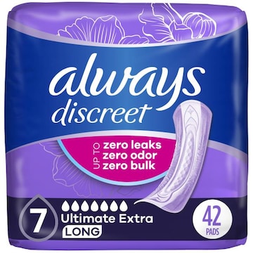 Always Pads, Ultimate Extra Absorbency, Long Length, 42 Count