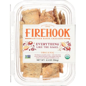 Firehook Artisan Baked Crackers, Organic, Everything Like the Bagel