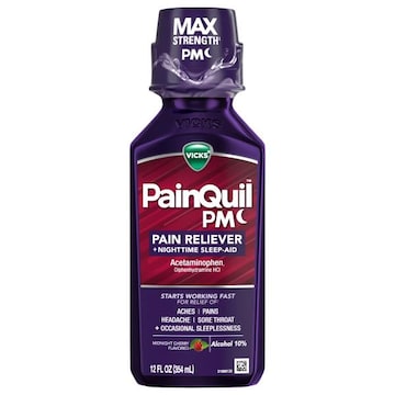 Vicks PainQuil PM Max Strength Midnight Cherry Flavored Pain Reliever + Nighttime Sleep-Aid