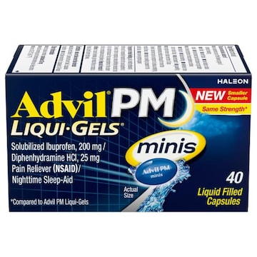 Advil PM Liqui Gels Liquid Filled Capsules Minis Pain Reliever