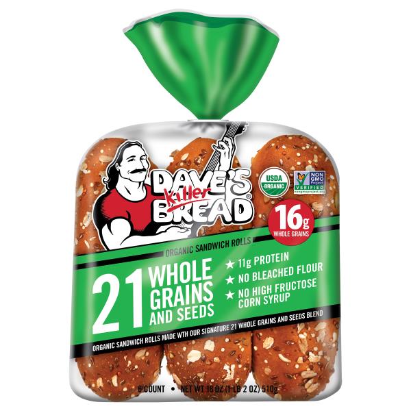 Dave's Killer Bread Sandwich Rolls, Organic, 21 Whole Grains and