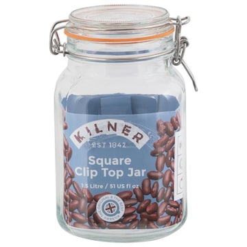 Kilner 51 Ounce Square Clip Top Jar