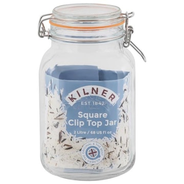 Kilner 68 Ounce Square Clip Top Jar
