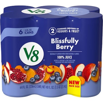V8® Fruit & Vegetable Blends Blissfully Berry 100% Fruit and Vegetable Juice