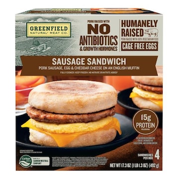 Greenfield Natural Meat Co. Sausage & Egg Breakfast Sandwiches