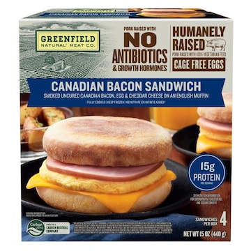 Greenfield Natural Meat Co. Bacon & Egg Breakfast Sandwiches