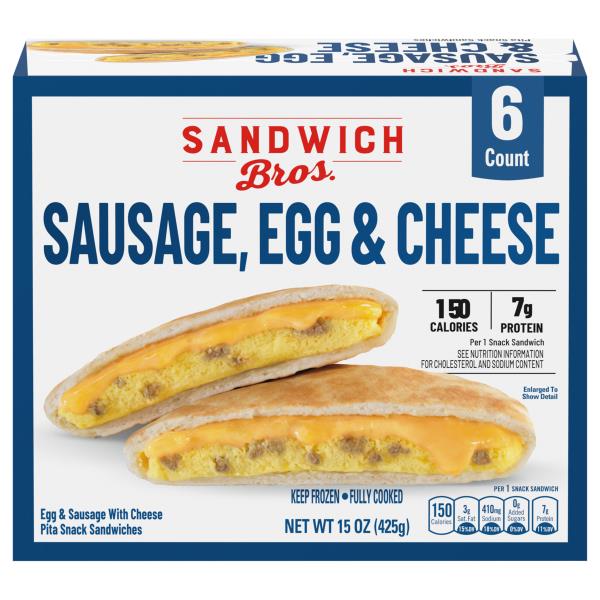 Sandwich Bros. Sausage, Egg & Cheese Pita Snack Sandwiches