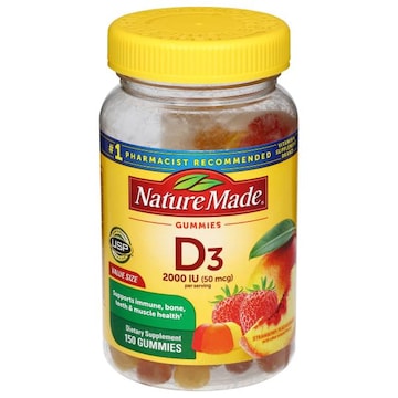 Nature Made Strawberry Peach & Mango 2000 IU (50 mcg) Vitamin D3 Value Size