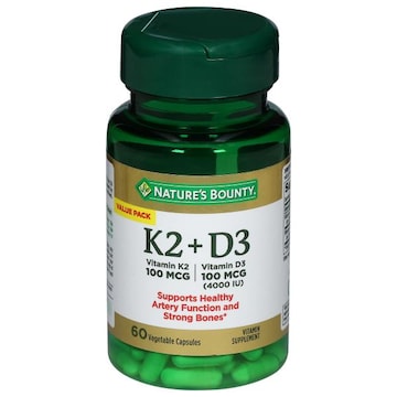 Nature's Bounty 100 mcg Vitamin K2 + Vitamin D3 Value Pack