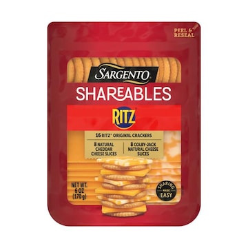 Sargento Sargento® Shareables Natural Cheddar & Colby-Jack Sliced Cheese with Ritz® Original Crackers Cheese Tray, 6 oz