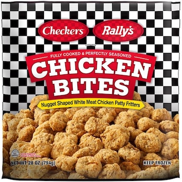 Checkers® & Rally’s® Frozen, Fully Cooked & Perfectly Seasoned Chicken Bites - Nugget Shaped White Meat Chicken Patty Fritters