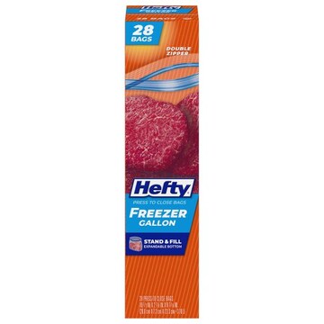 Hefty Double Zipper Freezer Gallon Press to Close Bags