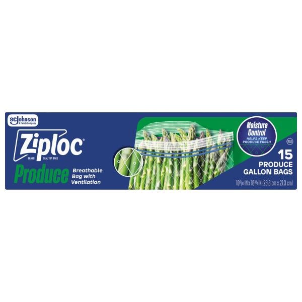 Ziploc ® Brand Gallon Produce Storage Bags, Breathable Bag