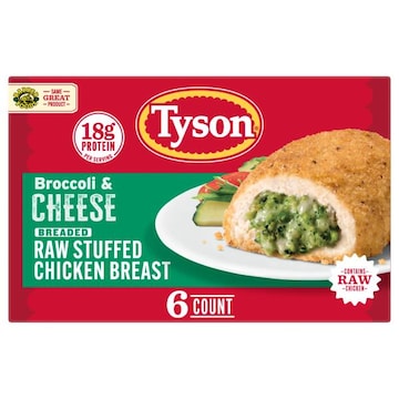 Tyson Frozen Stuffed Chicken Breasts Broccoli Cheese, 6 Count