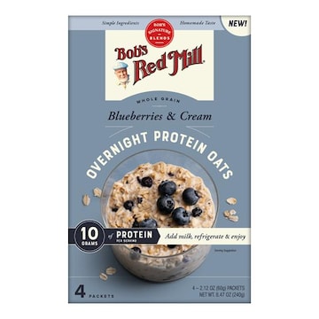 Bob's Red Mill Overnight Protein Oats, Whole Grain, Blueberries & Cream
