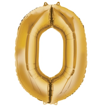 Number 0 Gold Balloon