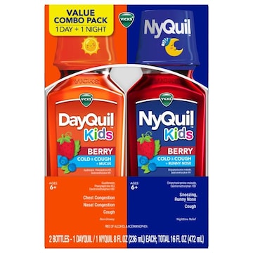 Vicks DayQuil/NyQuil Value Combo Pack Ages 6+ Kids Berry Cold & Cough