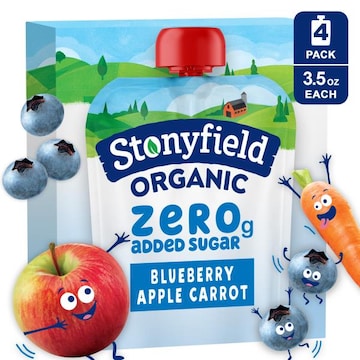 Stonyfield Organic Zero Added Sugar Blueberry Apple Carrot Yogurt