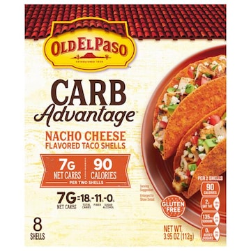 Old El Paso Carb Advantage Nacho Cheese Flavored Taco Shells