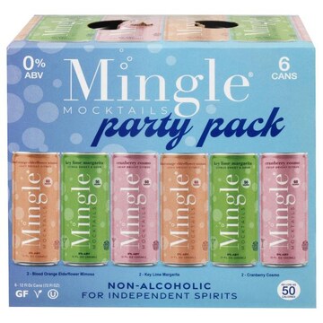 Mingle Non-Alcoholic Blood Orange Elderflower Mimosa/Key Lime Margarita/Cranberry Cosmo Mocktails Party Pack