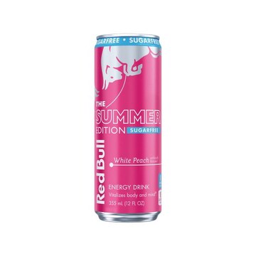 Red Bull Summer Edition Sugarfree Energy Drink, White Peach, 12 fl. oz. can, with 114mg Caffeine, Taurine & B Vitamins