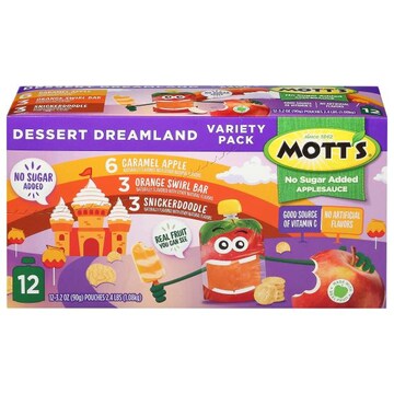 Mott's No Sugar Added Variety Pack Dessert Dreamland Applesauce