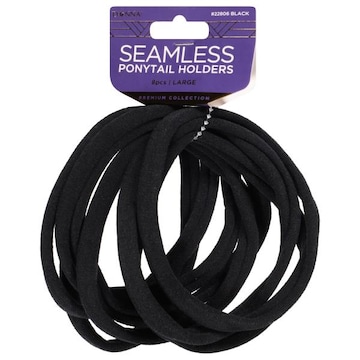 Donna Black Seamless Large Ponytail Holders