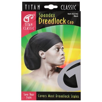 Titan Classic Black Spandex Dreadlock Cap