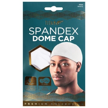 Donna Premium Collection White Spandex Dome Cap