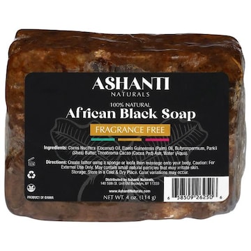 Ashanti Naturals 100% Natural Fragrance Free African Black Soap